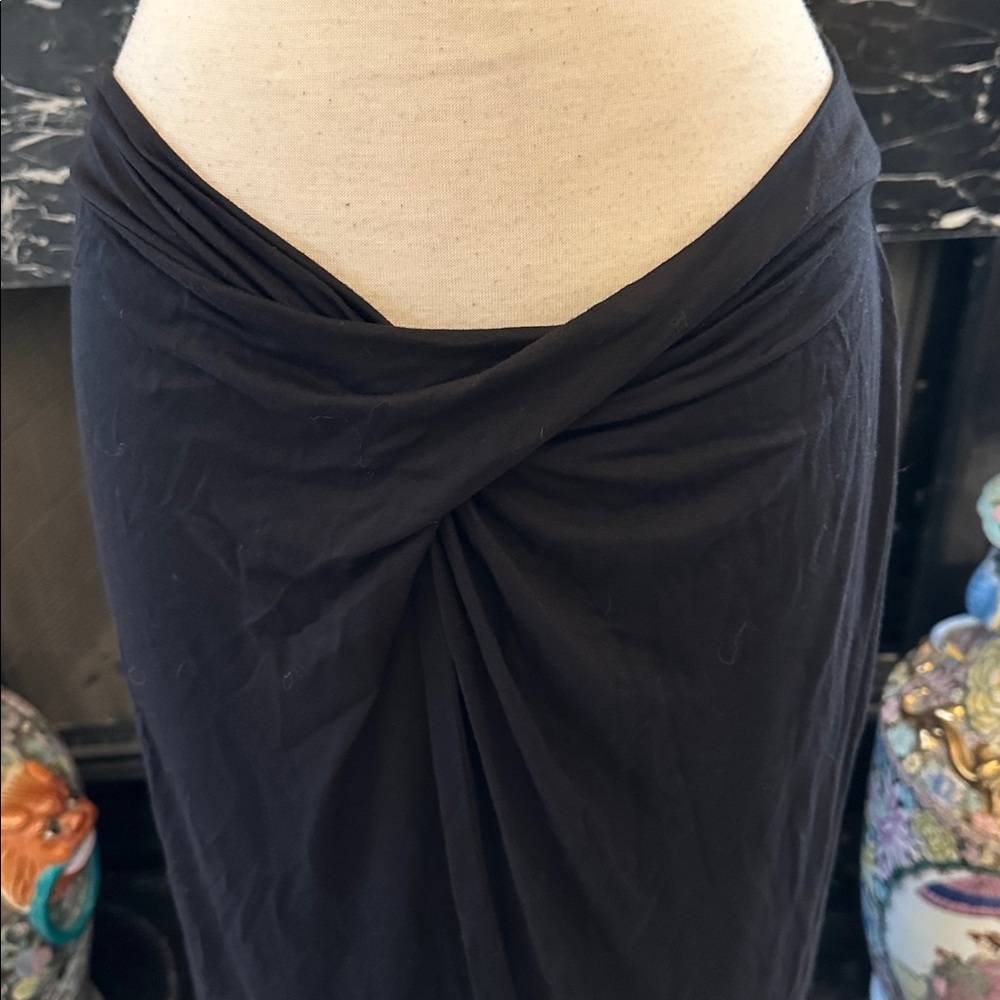 “Bisou Bisou” Black Front Twist Maxi Skirt - Picture 2 of 7